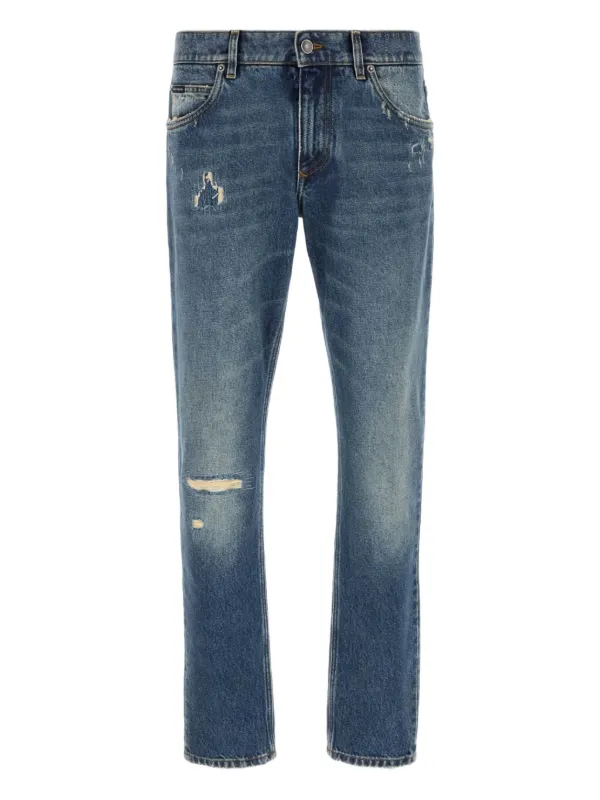 【送料&関税込】Dolce & Gabbana Logo Plaque Distressed J Dolce & Gabbana Distressed logo-plaque Jeans | ブルー