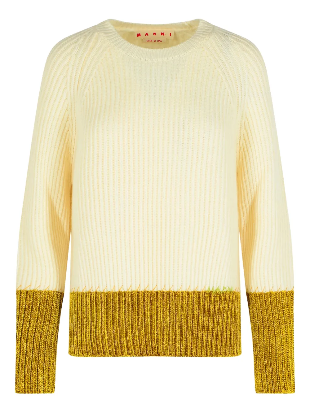 Marni ribbed contrast-hem sweater - ニュートラル Marni ribbed contrast-hem sweater - ニュートラル