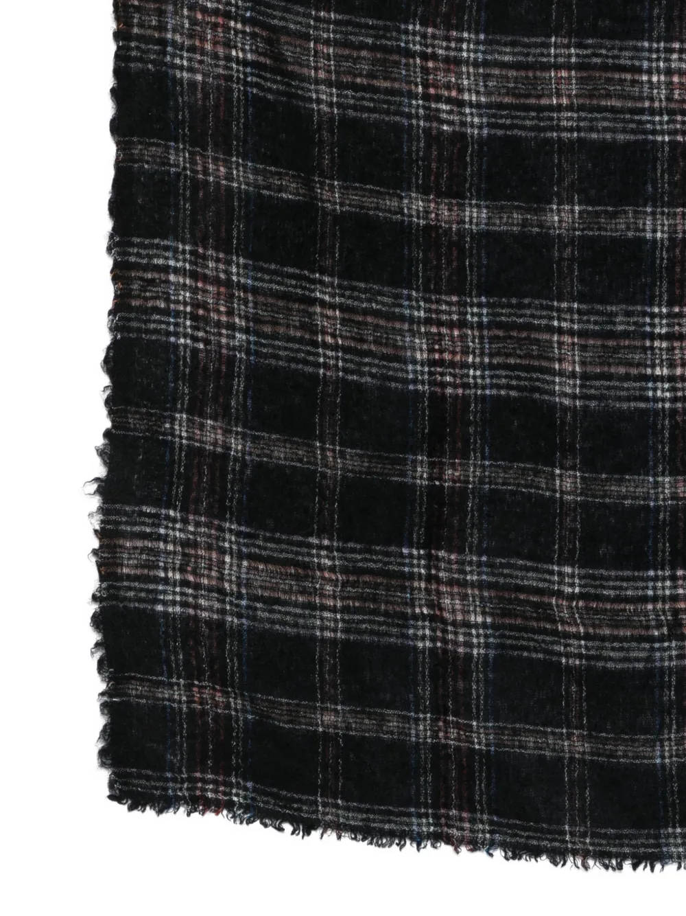 Faliero Sarti Checked Frayed-edge Scarf In Black