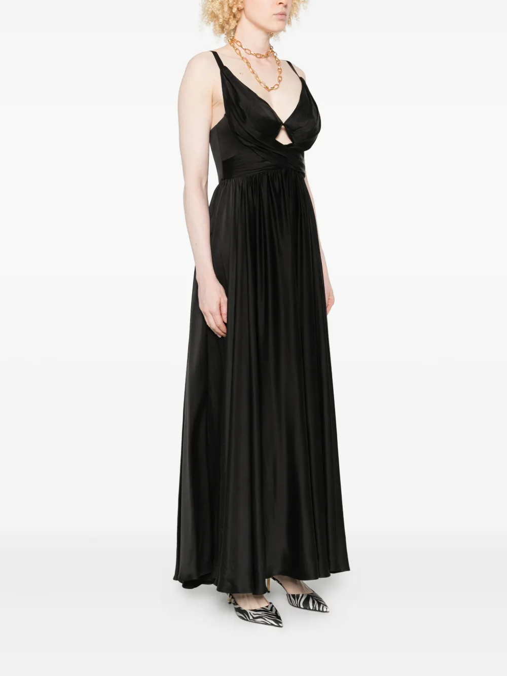 Zimmermann V-neck Midi Dress In Black