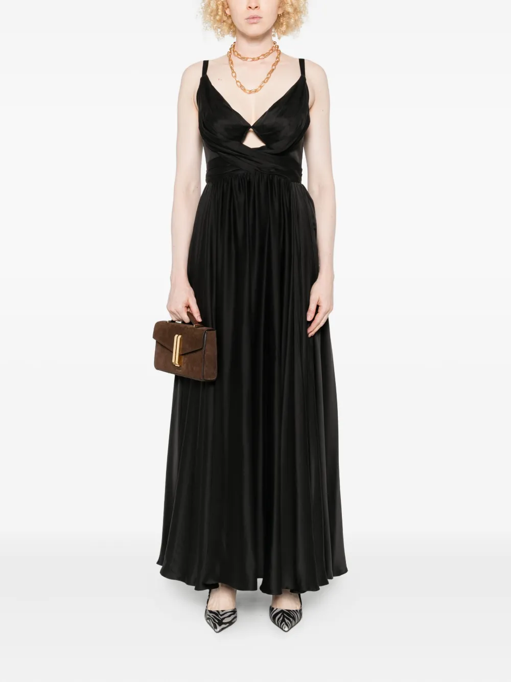 Zimmermann V-neck Midi Dress In Black