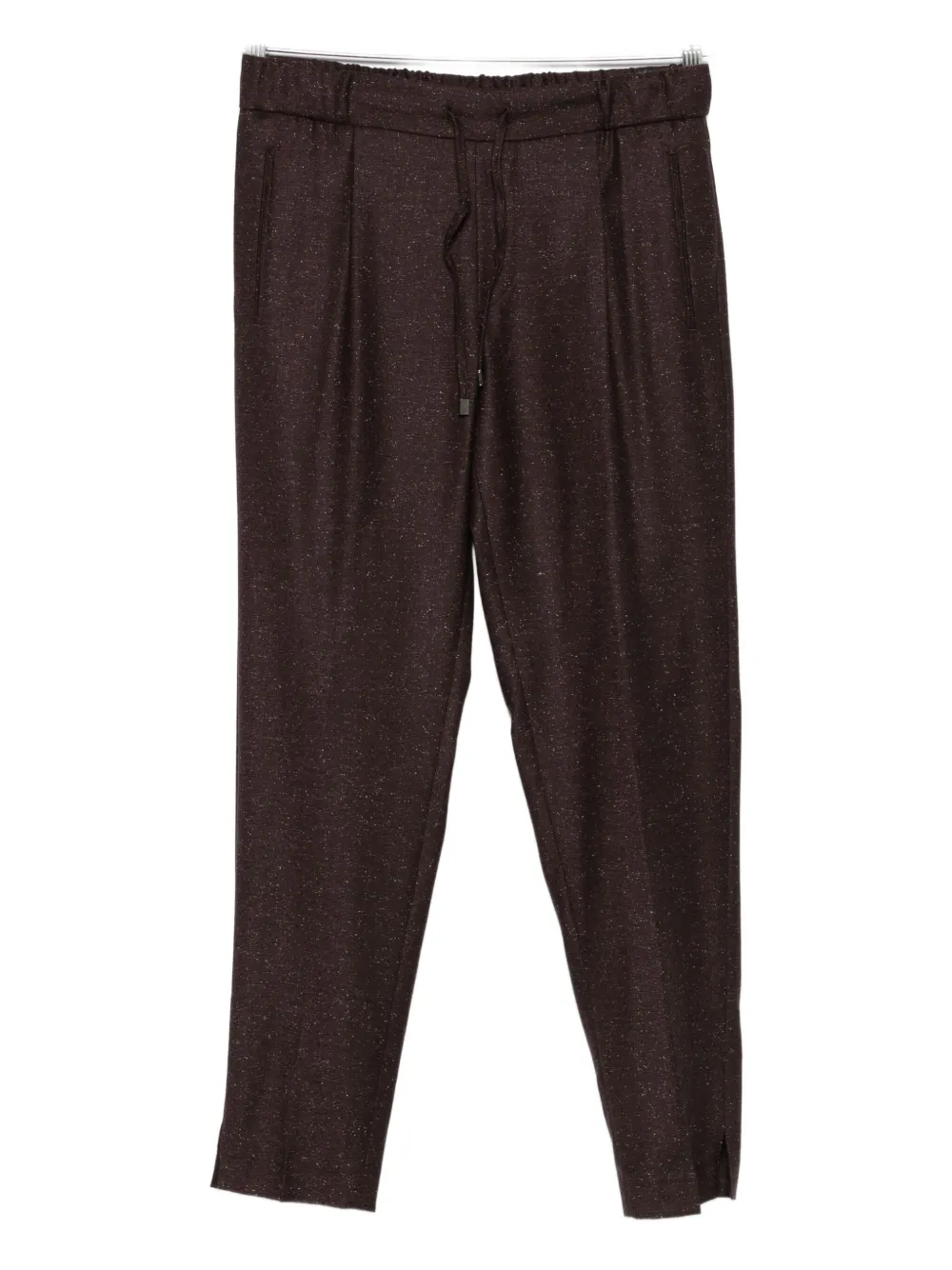 Berwich Drawstring Speckled Trousers In Brown