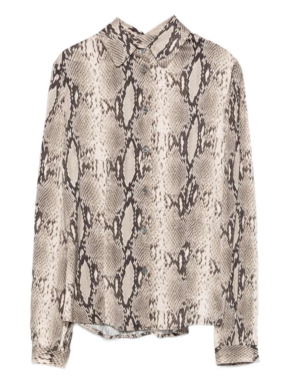 Robert Friedman snakeskin-print button-up shirt | Grey | Image 1