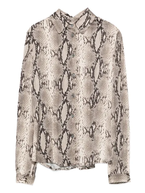 Robert Friedman snakeskin-print button-up shirt