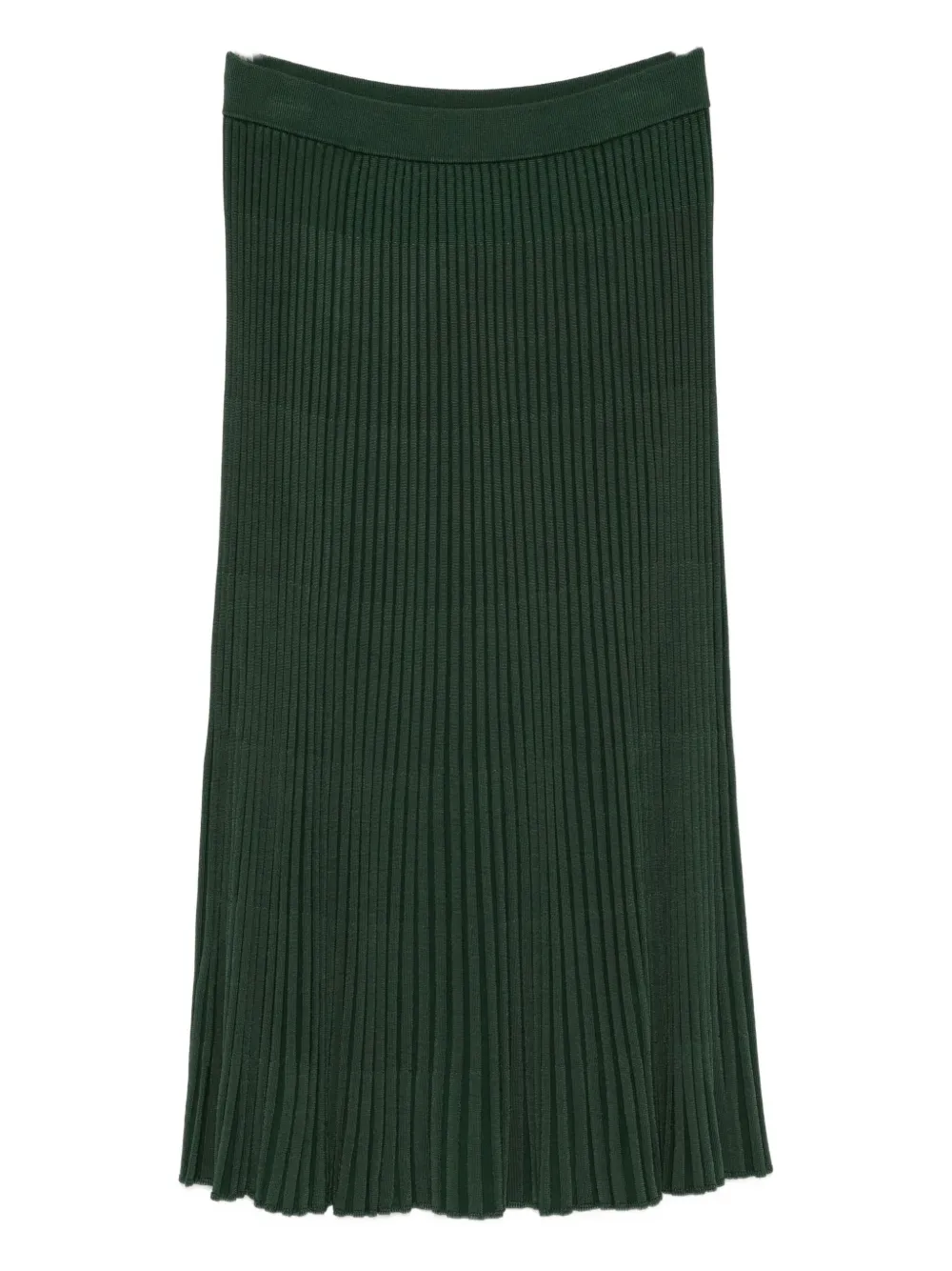 Zimmermann Ribbed-pleated Midi Skirt In Green