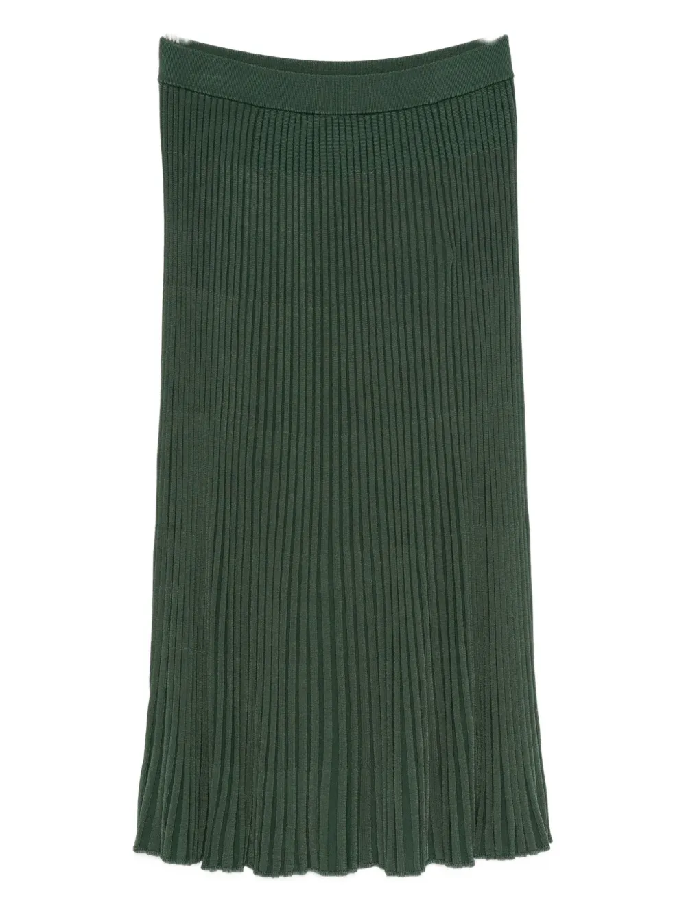 Zimmermann Ribbed-pleated Midi Skirt In Green
