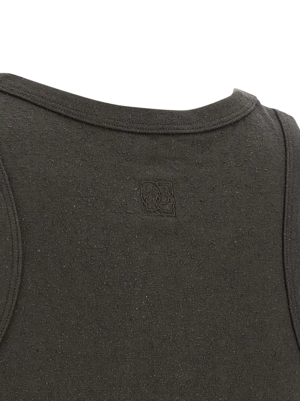 Magda Butrym Knotted Round Neck Sleeveless Textured Top In Gray