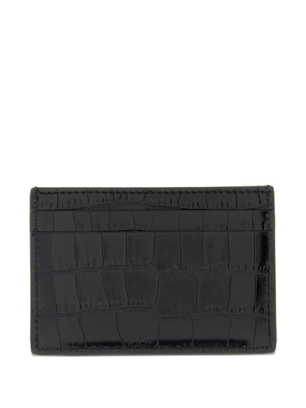 Tom Ford Crocodile-effect Card Holder In Black
