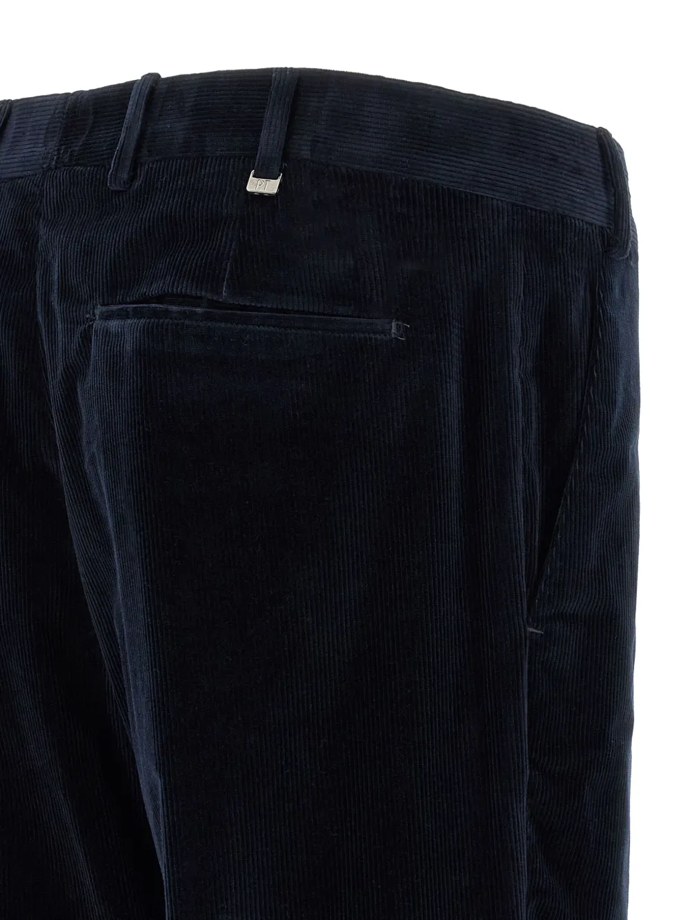 Pt Torino Elastic-waistband Corduroy Trousers In Blue