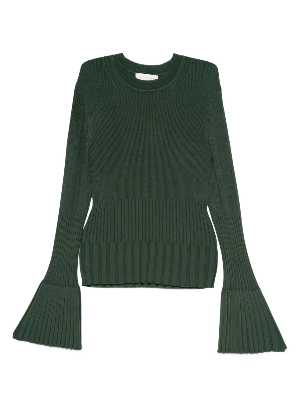 ZIMMERMANN ribbed bell-sleeve sweater | Green | Image 1