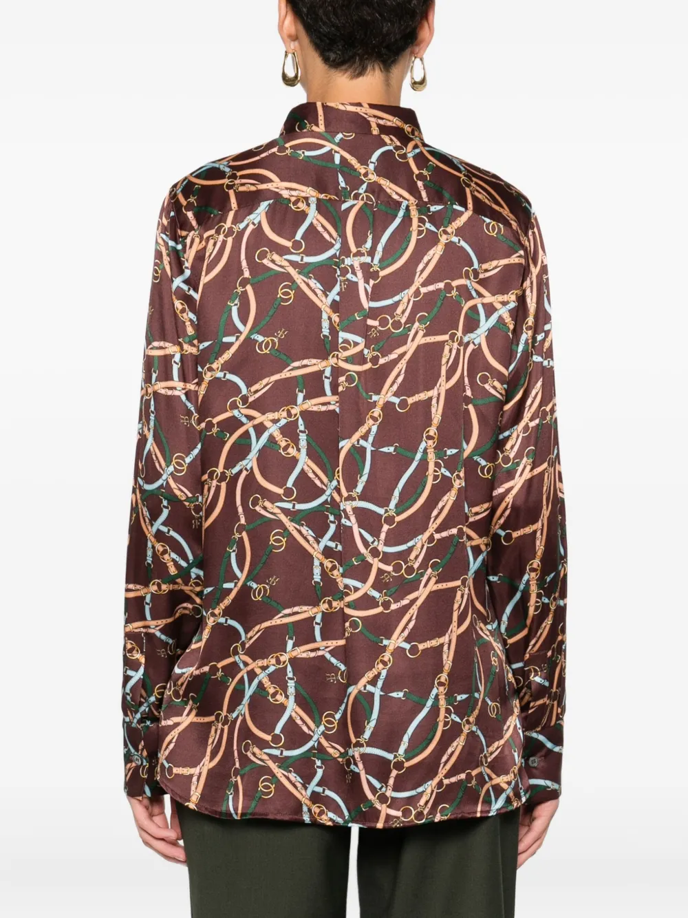 Robert Friedman Chain-print Long-sleeve Shirt In Multi