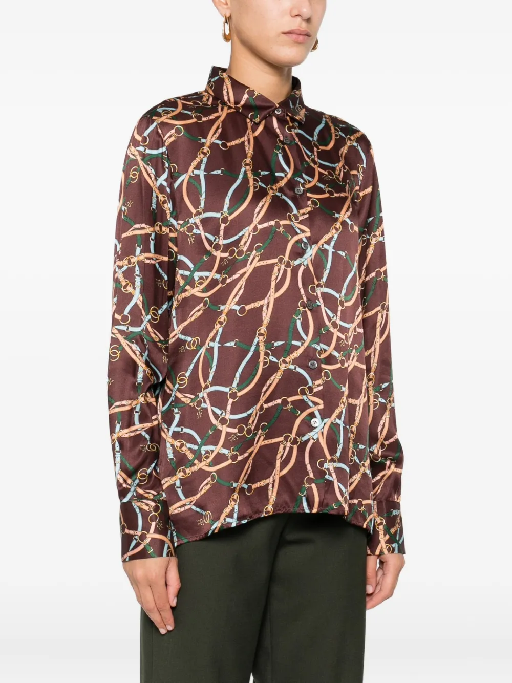 Robert Friedman Chain-print Long-sleeve Shirt In Multi