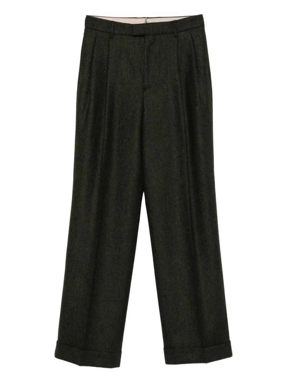 Berwich Pleated Cuffed Trousers In Gray