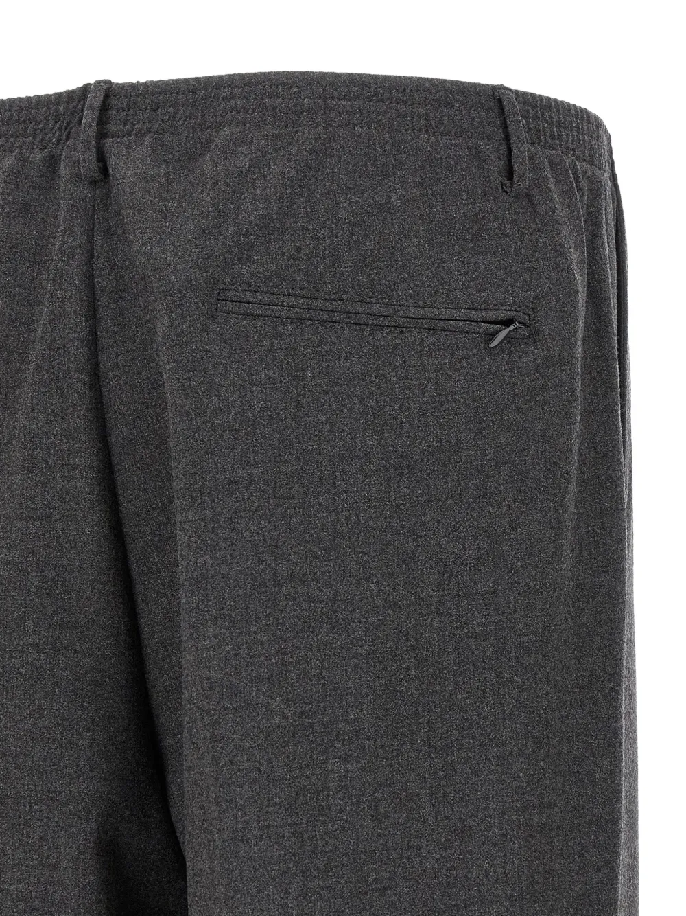 Cellar Door Pleated Elastic-waistband Trousers In Gray