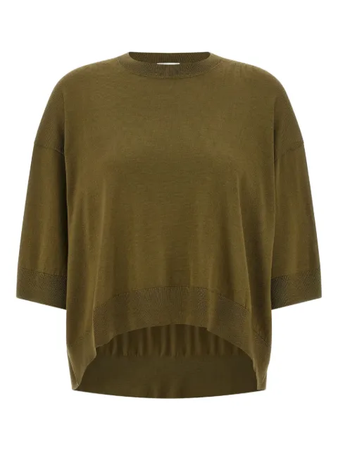 Nude asymmetrical-hem wool sweater