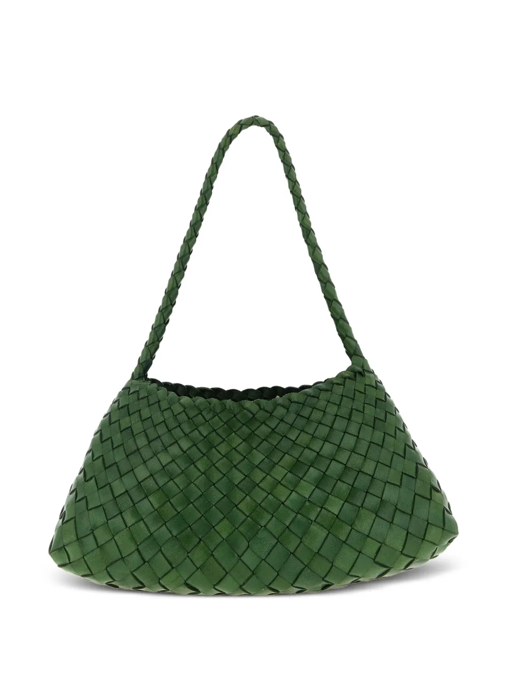 DRAGON DIFFUSION Rosanna woven-leather shoulder bag - Verde