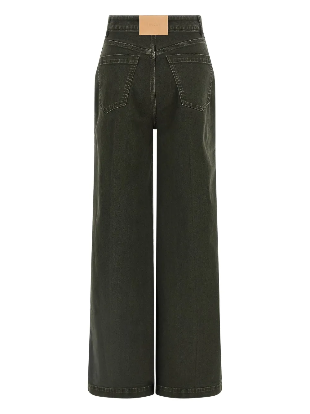 Nude creased wide-leg jeans - Zwart