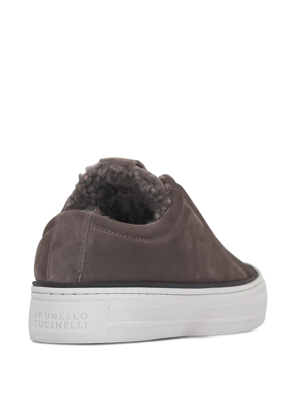Brunello Cucinelli Sneakers met lammy afwerking Bruin