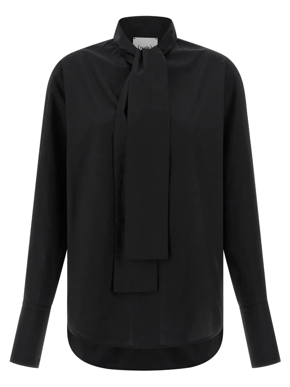 Nude Lavallire Collar Shirt In Black