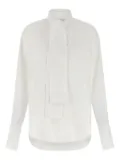 Nude lavallière-collar blouse - White