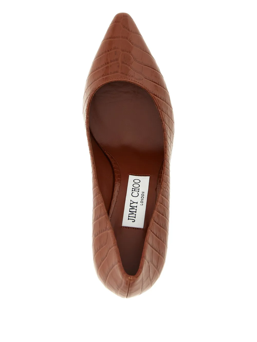Jimmy Choo 85mm Romy crocodile-effect pointed-toe pumps Brown