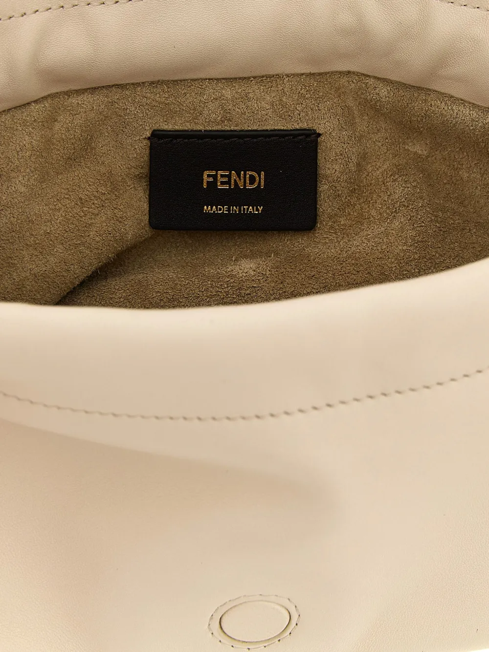 FENDI Leren Mamma Baguette leren handtas Beige