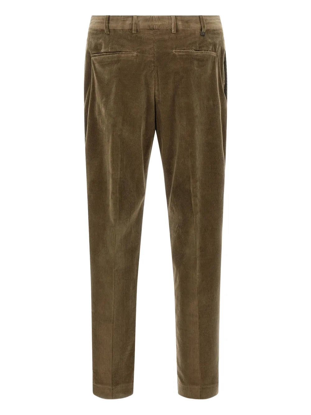 PT Torino Ribfluwelen broek met elastische tailleband - Groen