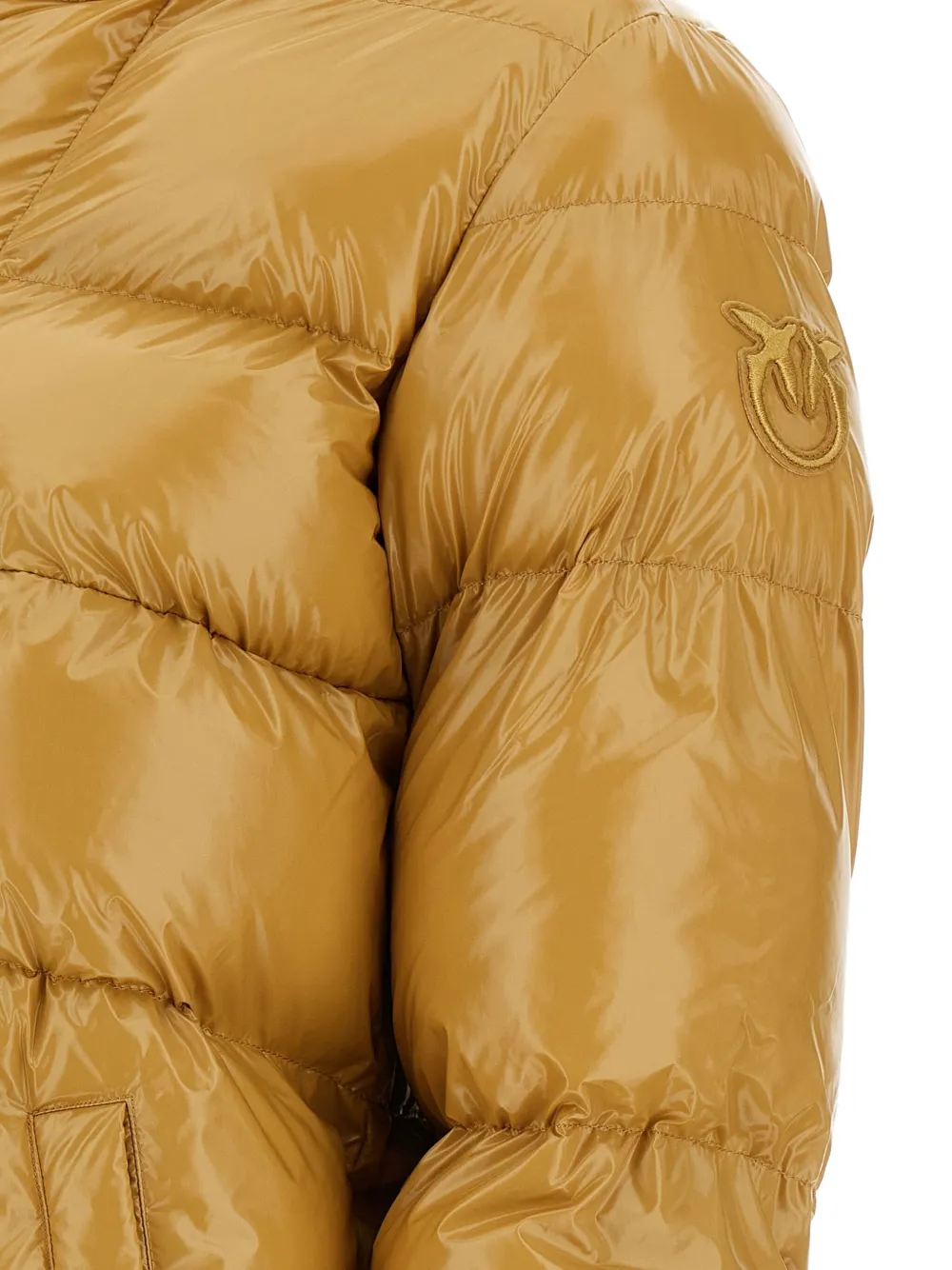Pinko Quilted Padded Jacket In Yellow