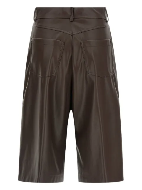 Nude faux-leather five-pocket shorts