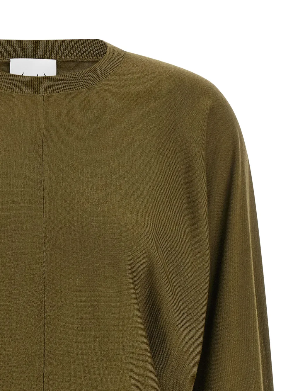 Nude Crewneck Wool Sweater With Bat Sleeves In Brown