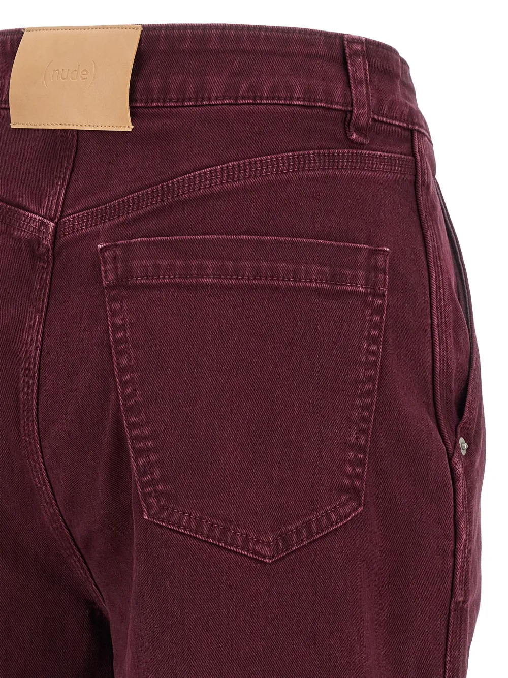 Nude Jeans met wijde pijpen Rood