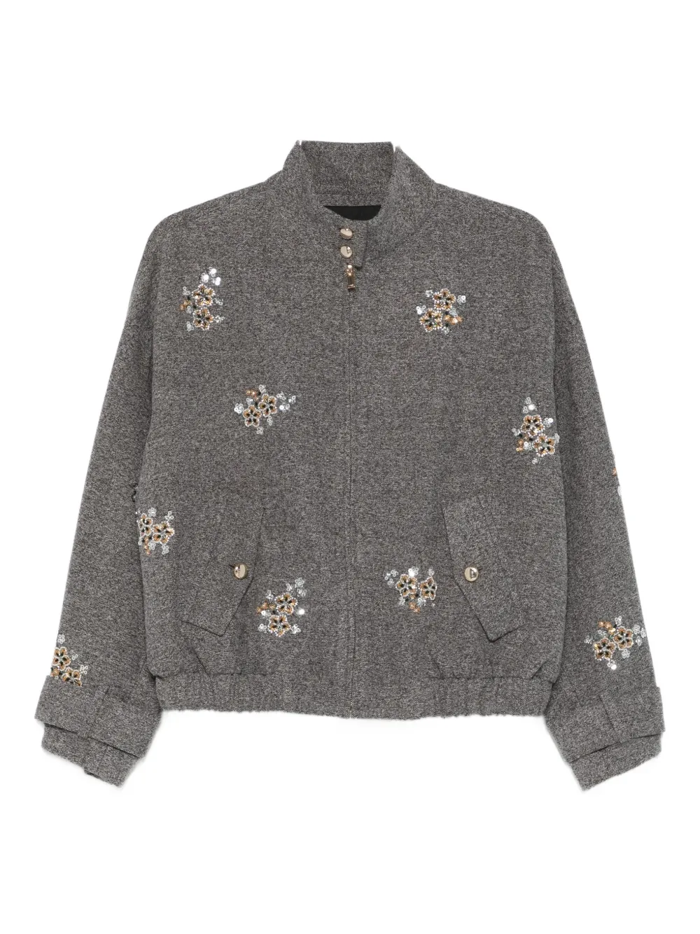 Maje sequin-embellished bomber jacket - Grigio
