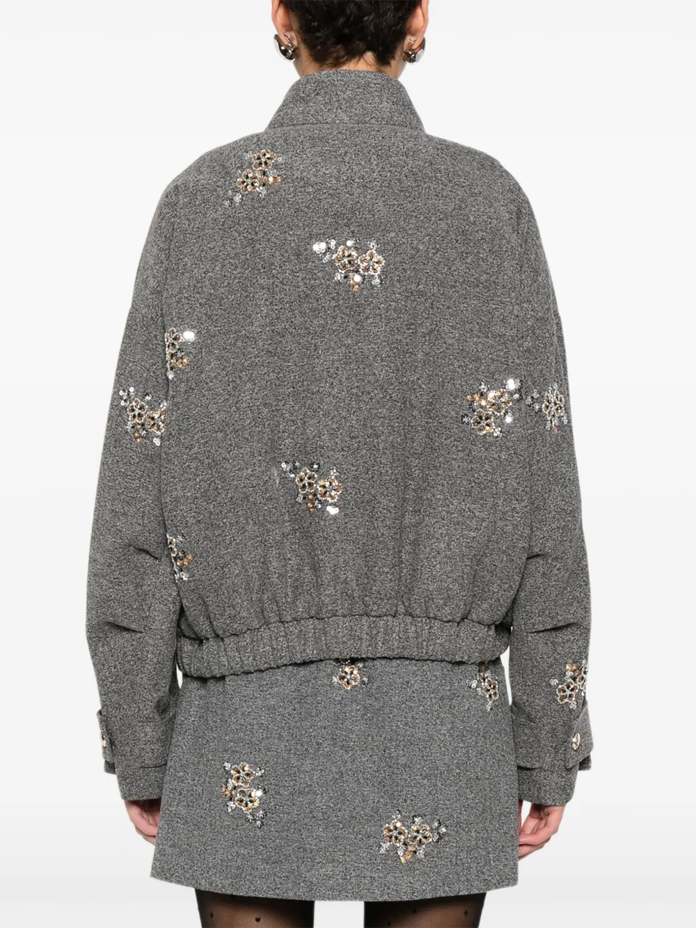 Maje Bomberjack verfraaid met pailletten Grijs