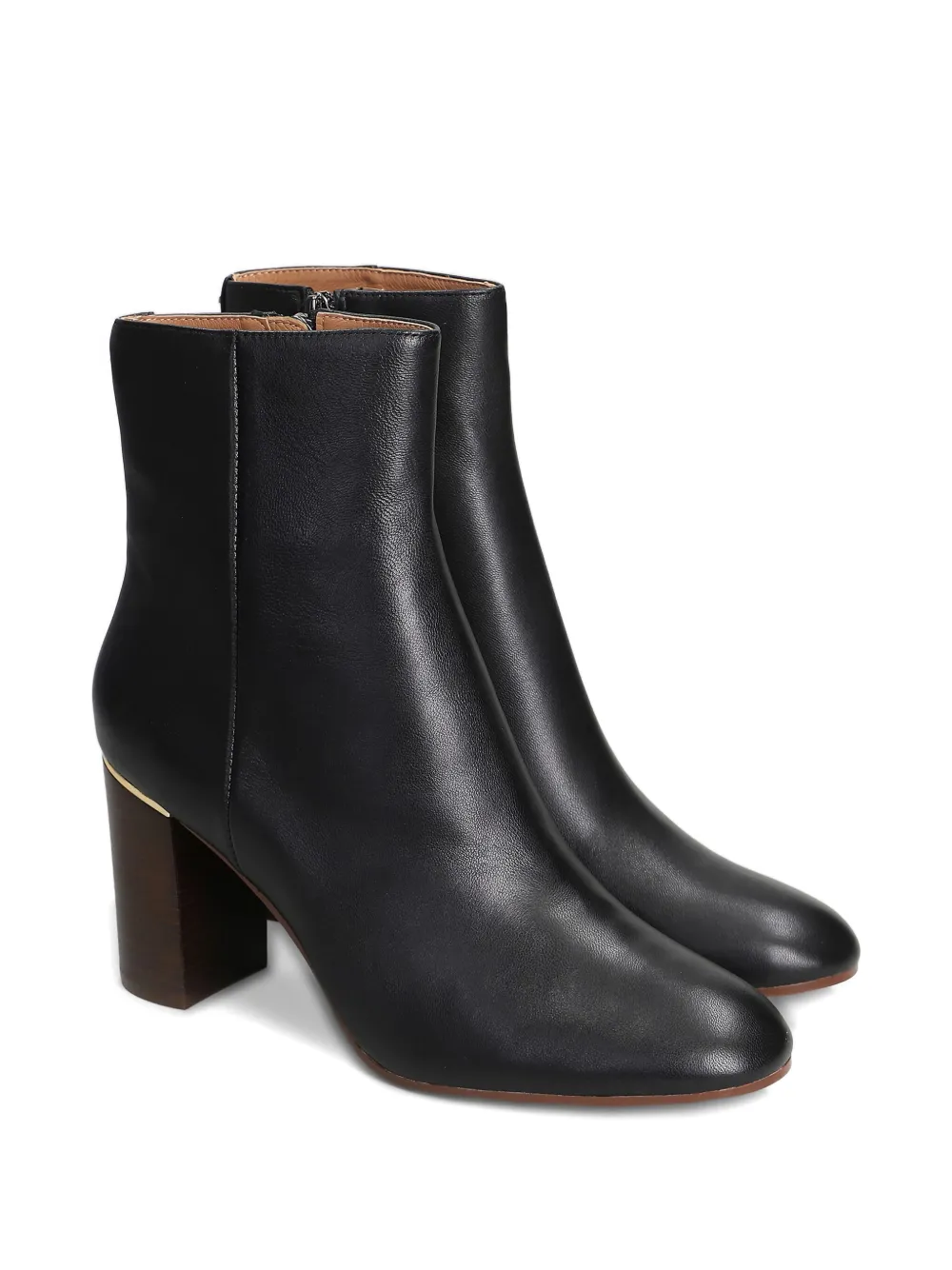 Lola Cruz leather gold-detail block-heel boots | Ankle Boots | Image 2