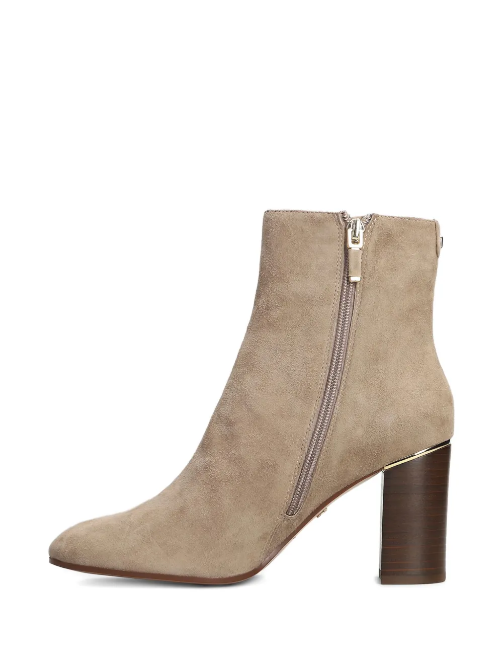 Lola Cruz Suede Zip-fastening Block-heel Boots In Neutral