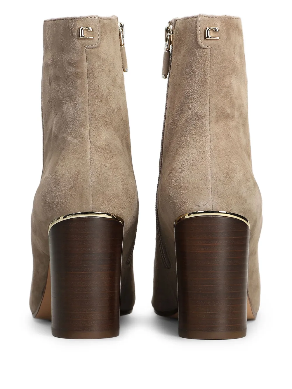 Lola Cruz Suede Zip-fastening Block-heel Boots In Neutral