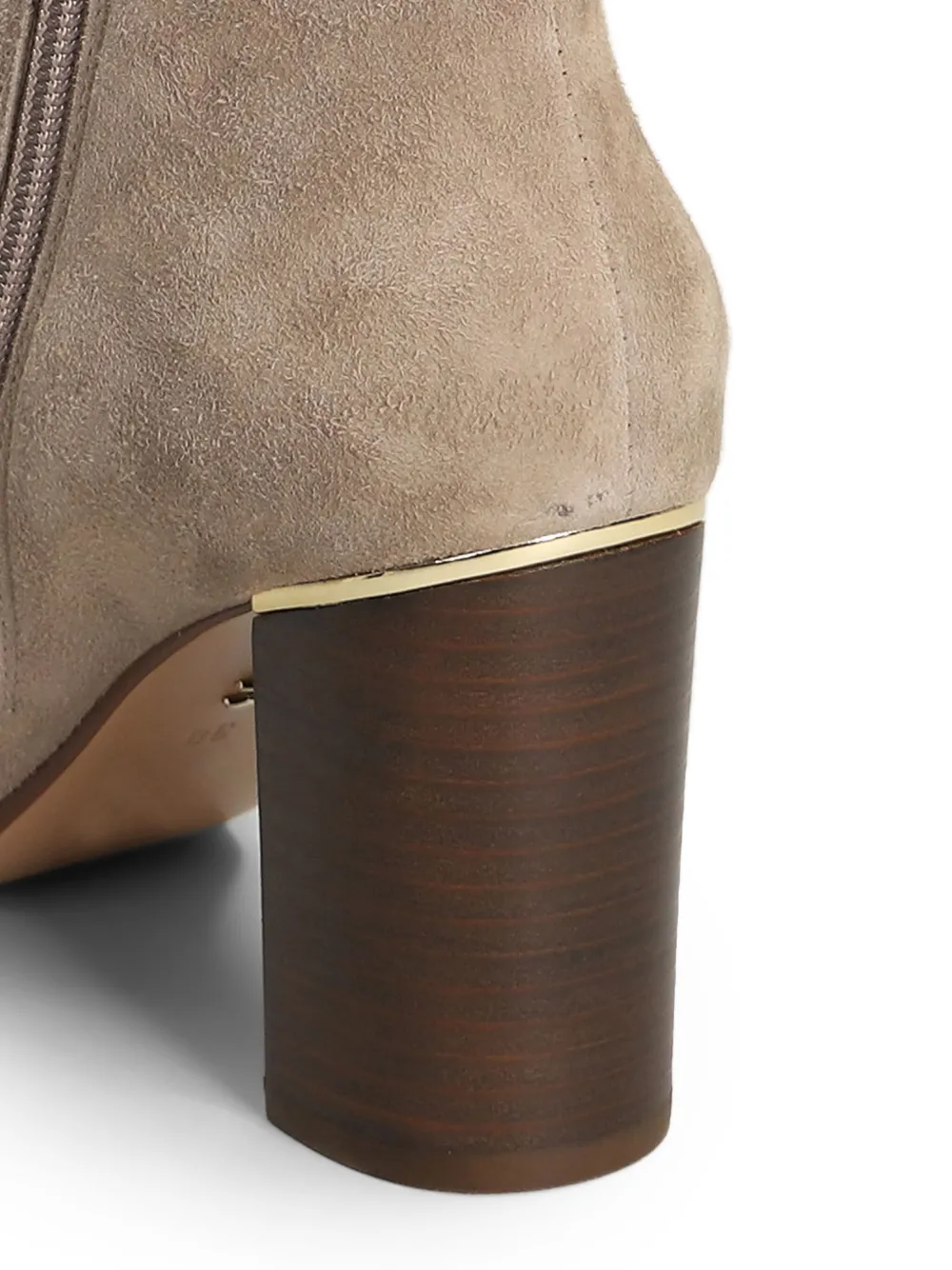 Lola Cruz Suede Zip-fastening Block-heel Boots In Neutral