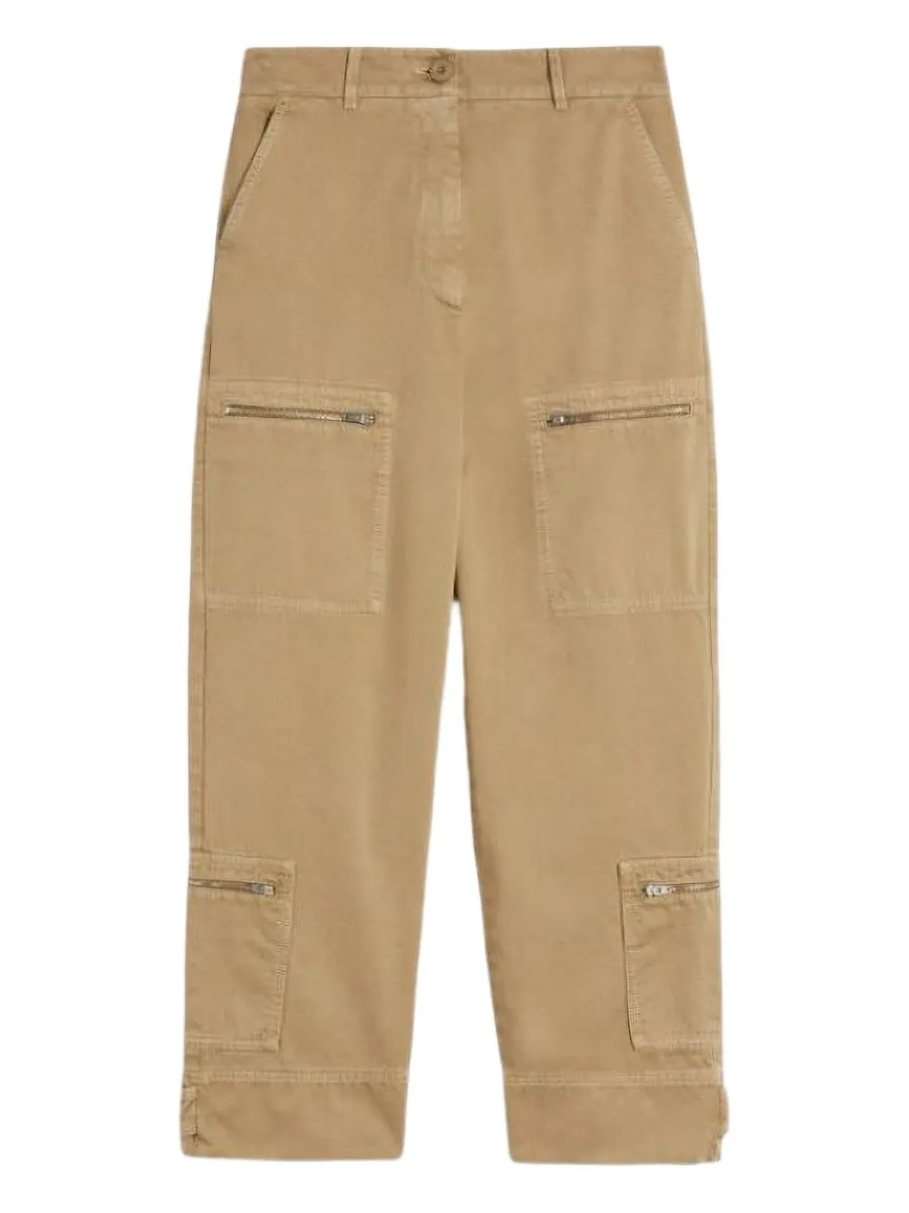 Weekend Max Mara Colonia Long Trouser Khaki In Gold