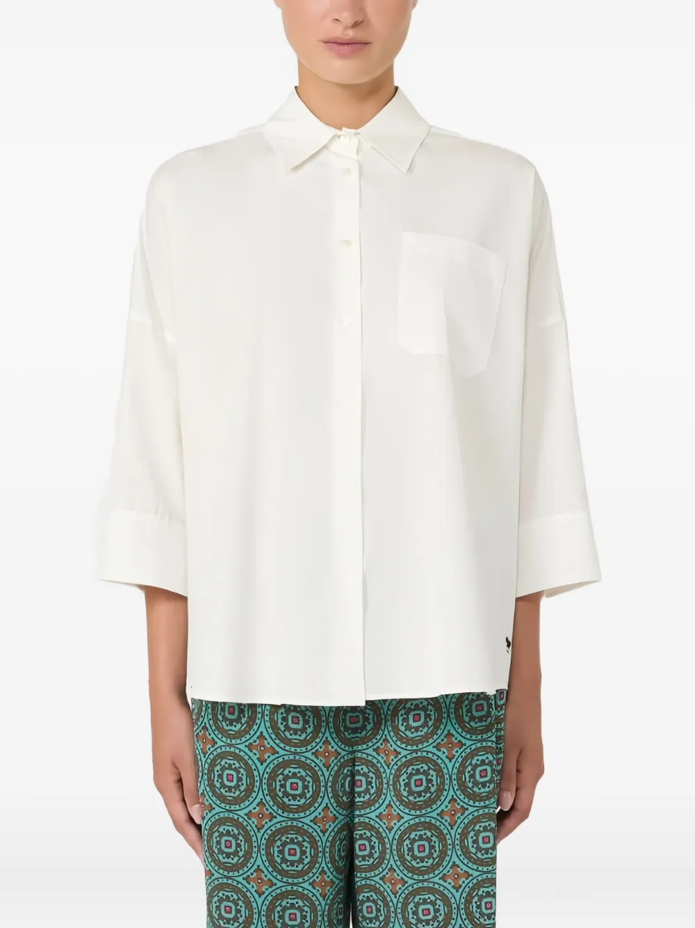 Weekend Max Mara Blouse met cropped mouwen en zak 001