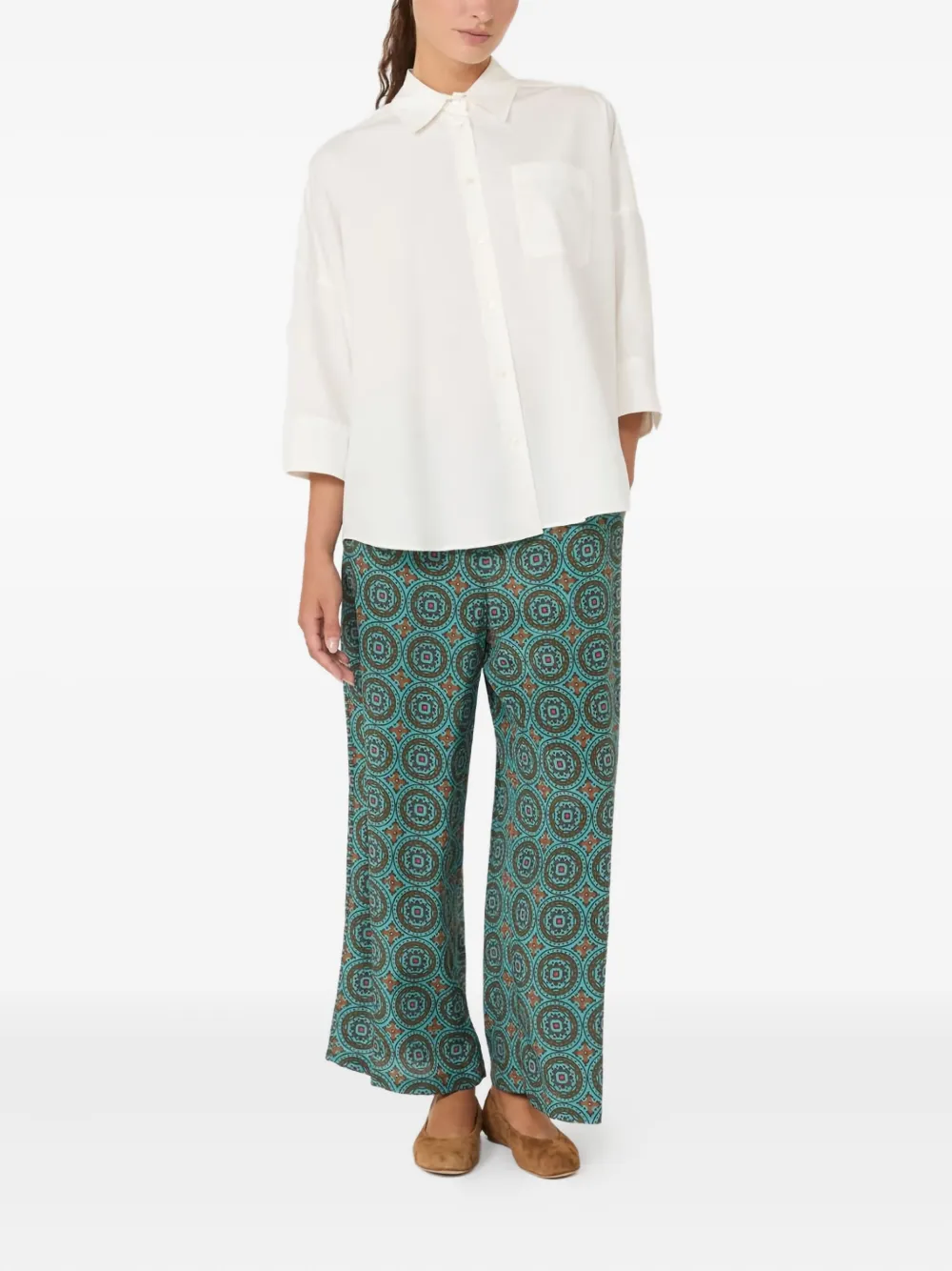 Weekend Max Mara pocket three-quarter sleeve shirt - 001