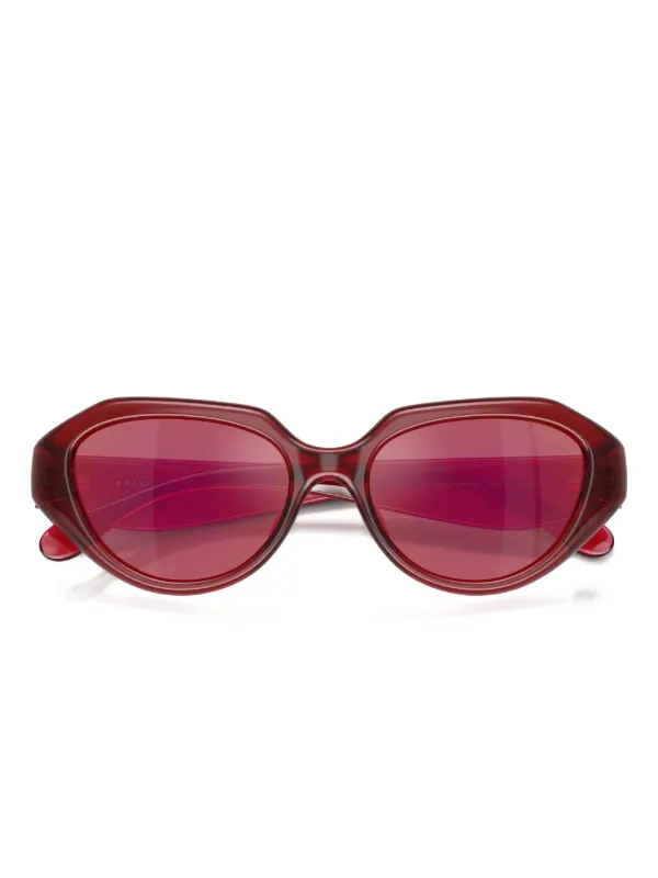 Coach C logo-plaque geometric-frame Sunglasses | Red | FARFETCH display picture 3