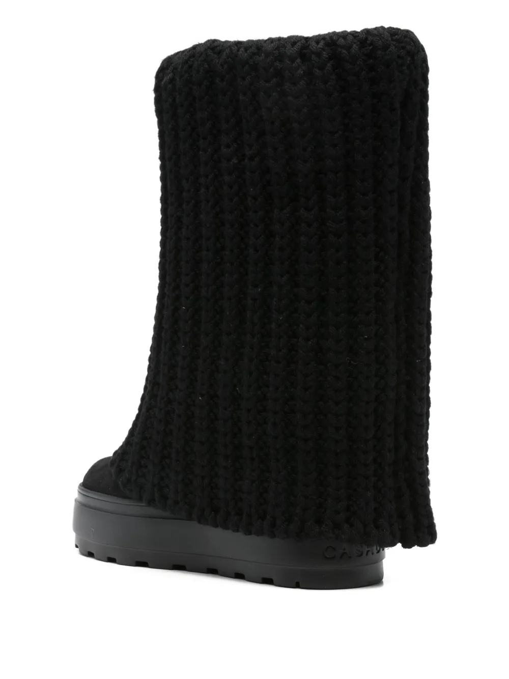 Casadei knitted-cuffs knee-high boots Black