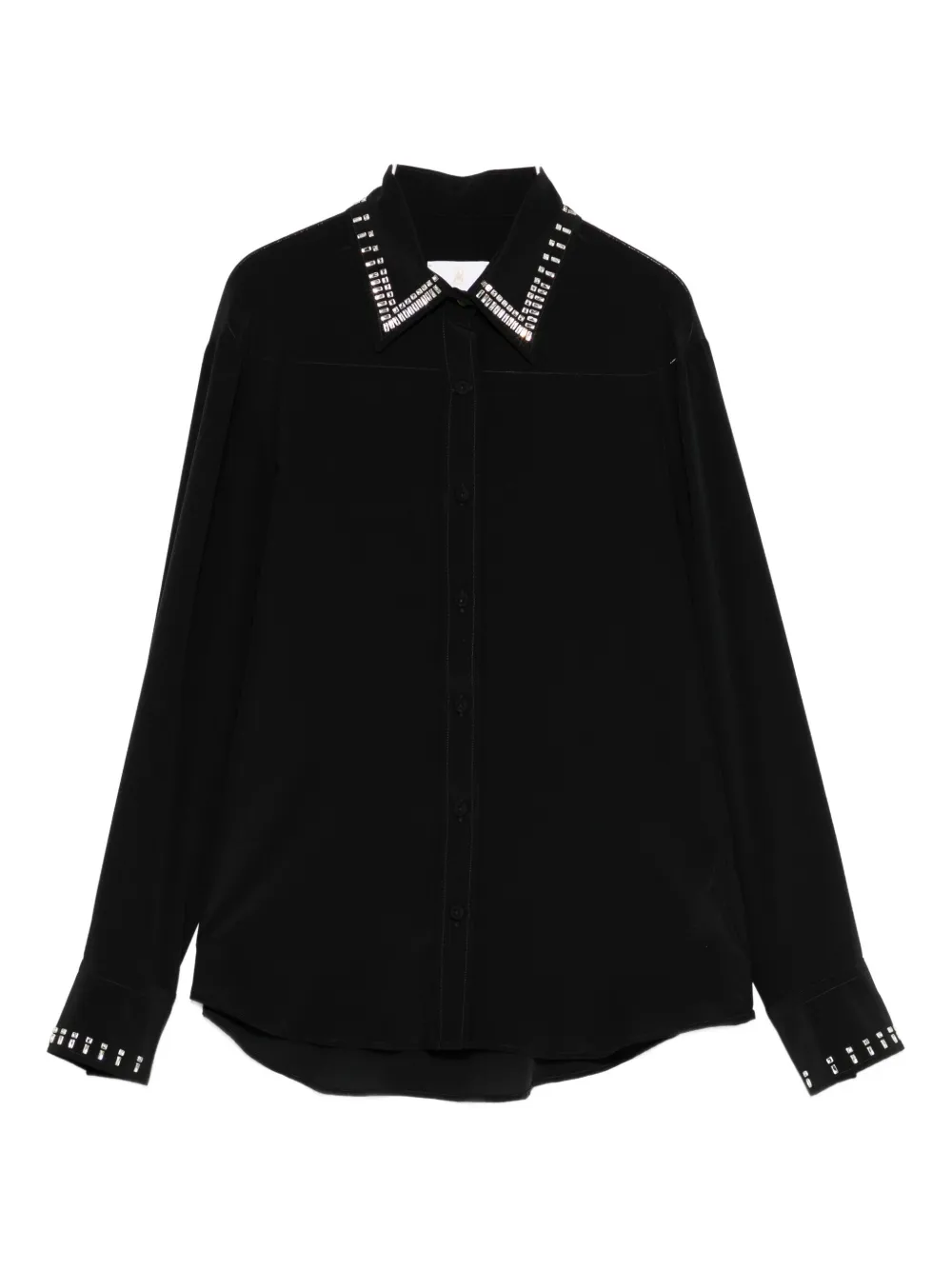 Trame Auree Embellished Long-sleeve Shirt In Black