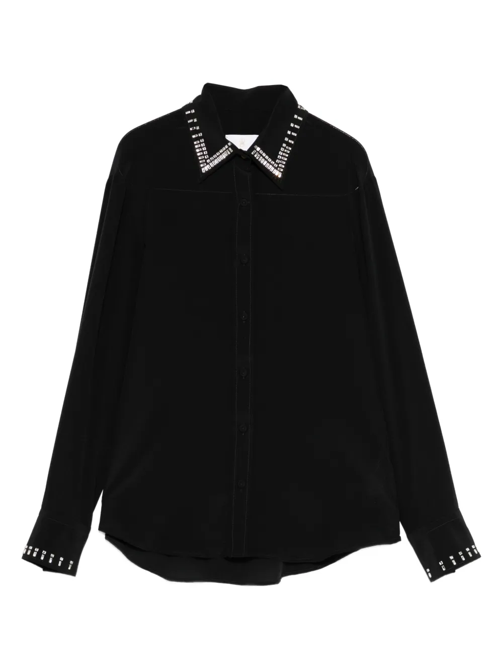 TRAME AUREE embellished long-sleeve shirt | Black | Image 1