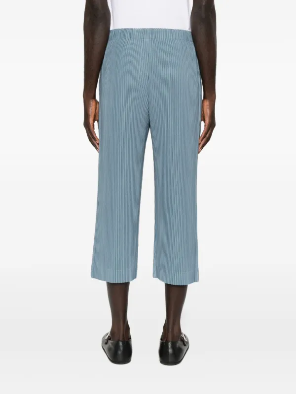 Homme Plissé Issey Miyake プリーツ クロップドパンツ | ブルー