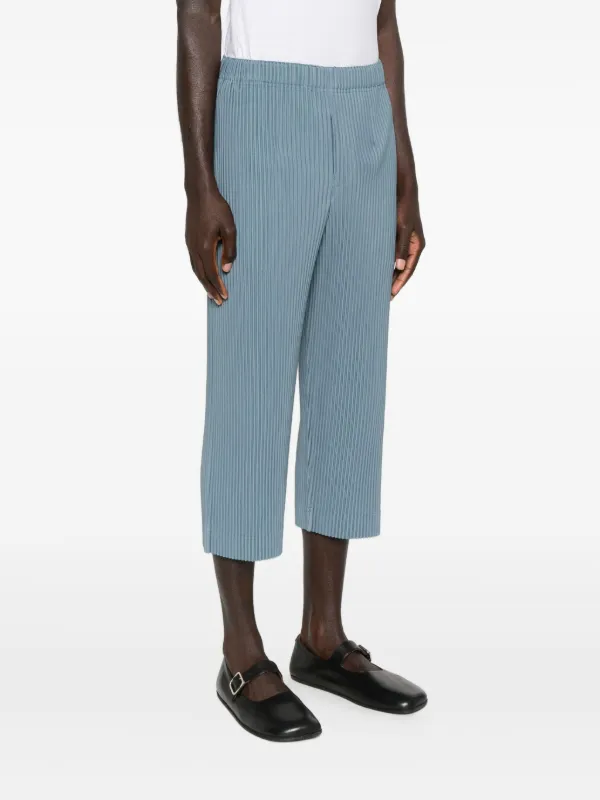 Homme Plissé Issey Miyake プリーツ クロップドパンツ | ブルー