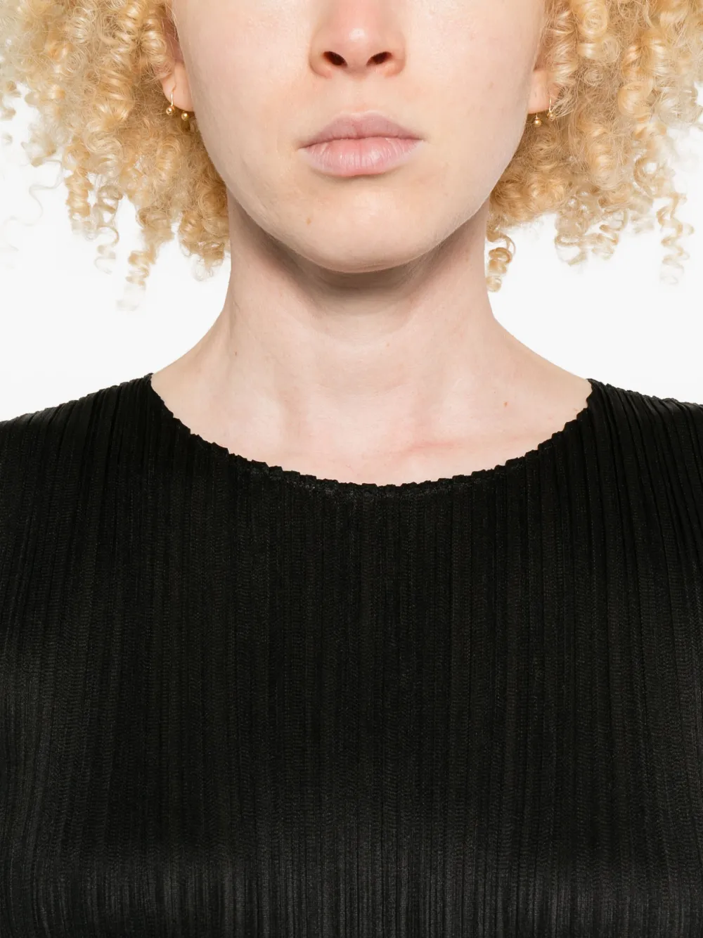 Issey Miyake Wave Pleated-fringe Midi Dress In Black