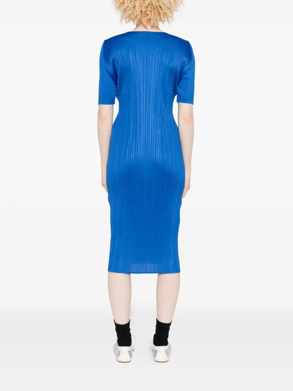 PLEATS PLEASE 水彩模様タイトドレス Pleats Please Issey Miyake Monthly Color August プリーツドレス