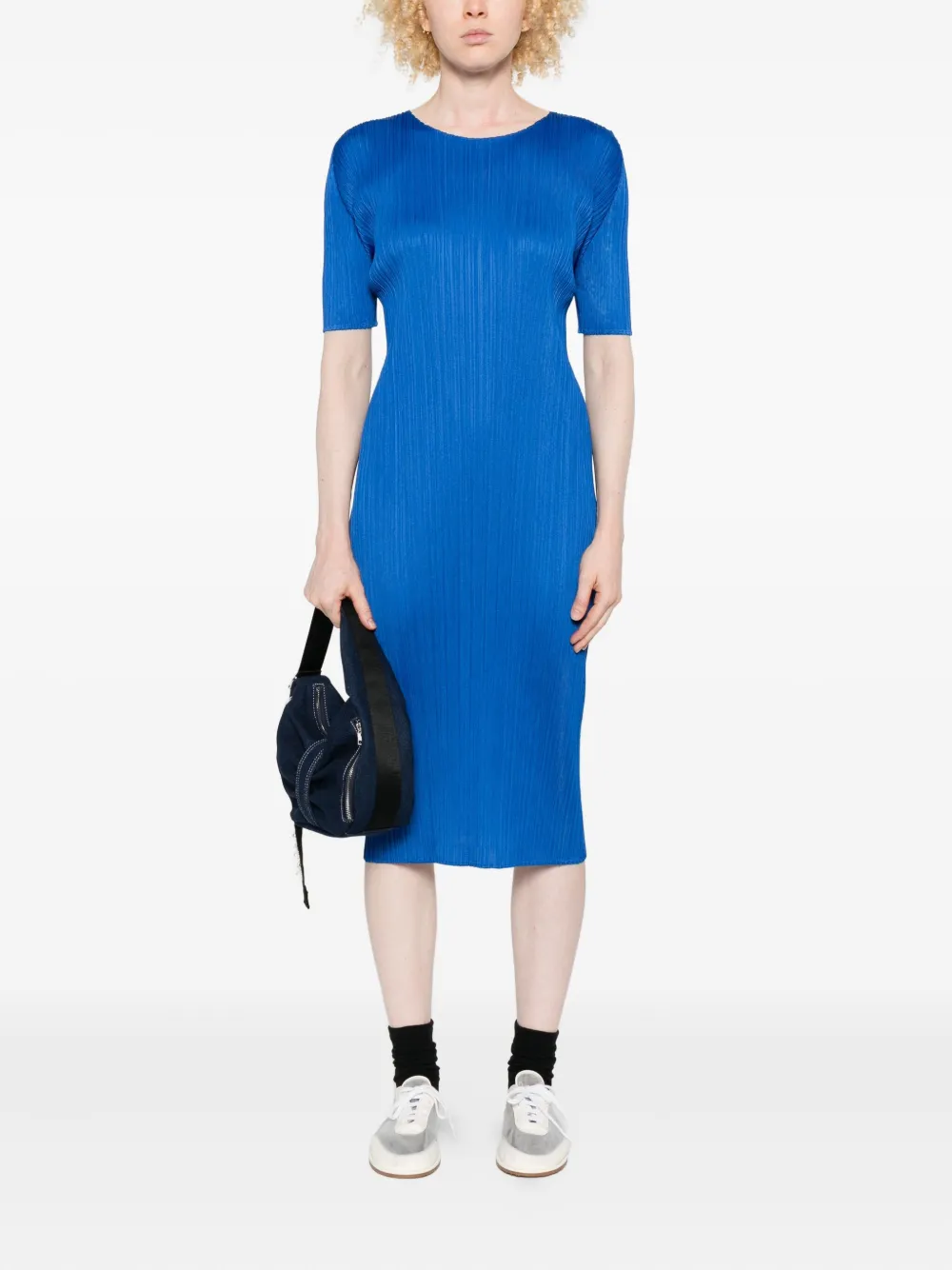 Pleats Please Issey Miyake Monthly Colour : August pleated midi dress - Blauw