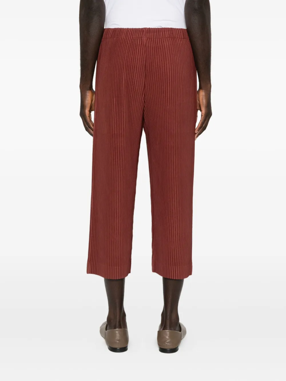 Issey Miyake Homme Plisse'  Men Pleated Trousers In Burgundy